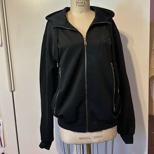 Dolce & Gabbana Men’s Black Logo Zippered Track jacket Hoodie